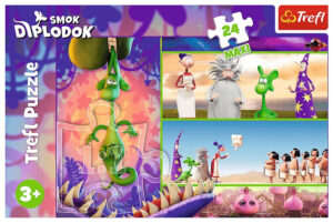 Ciekawski Smok Diplodok. Puzzle 24