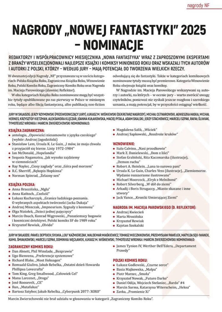 Oto komiksy nominowane do Nagród „Nowej Fantastyki” 2025 1