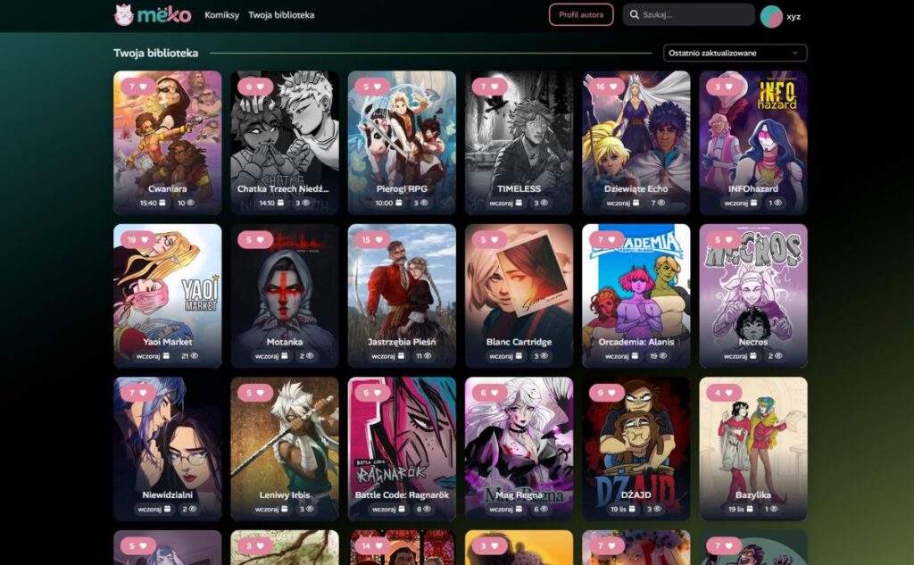 Widok biblioteki czytelnika