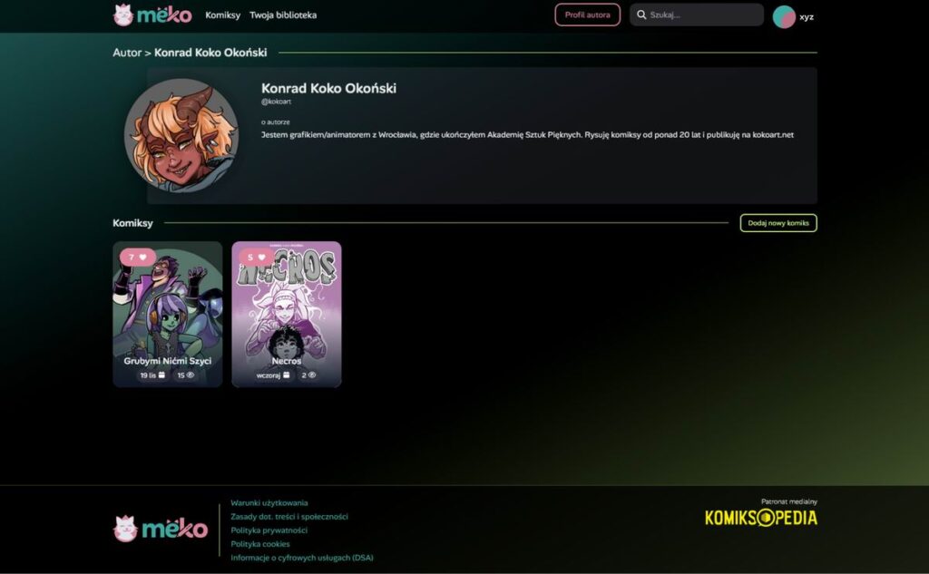 widok autora – Koko