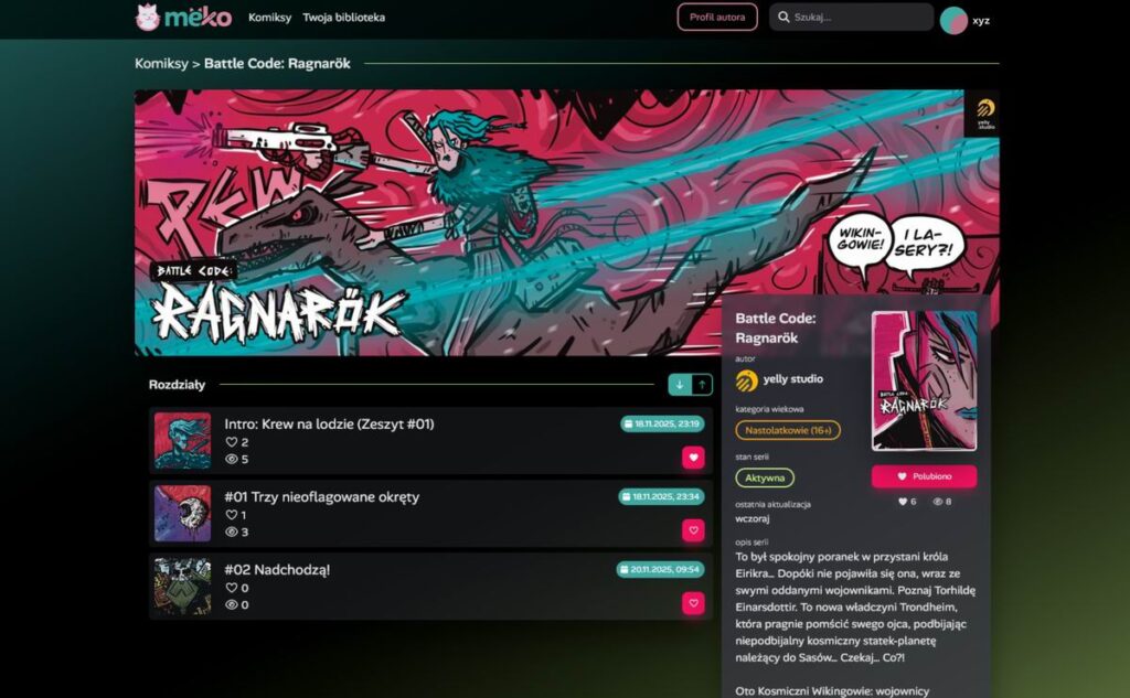 widok komiksu- Battle Code