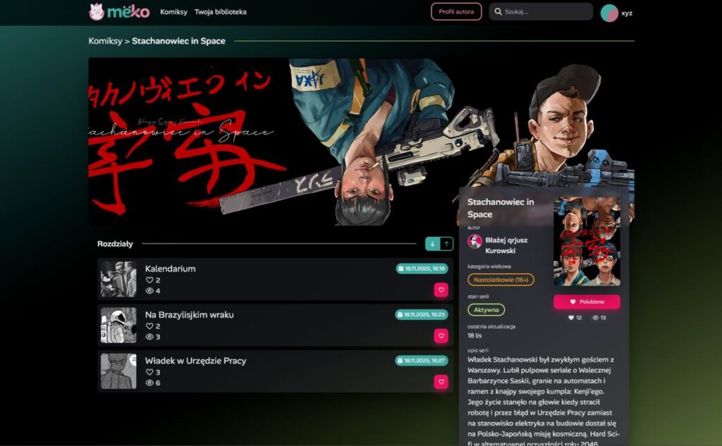 widok komiksu- Stachanowiec