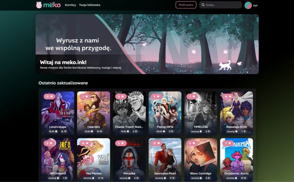 widok strony głównej