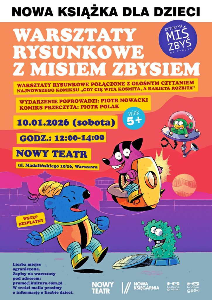 Warsztaty rysunkowe z Misiem Zbysiem