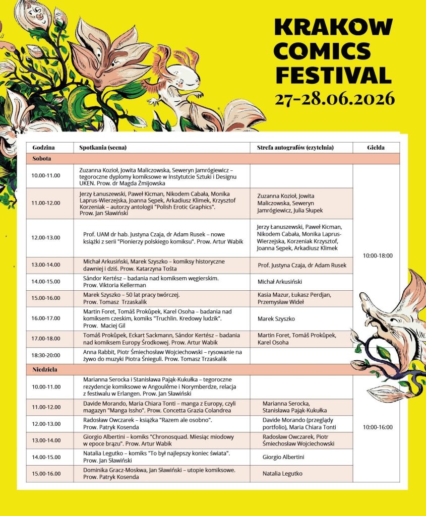 Kraków Comics Festival program